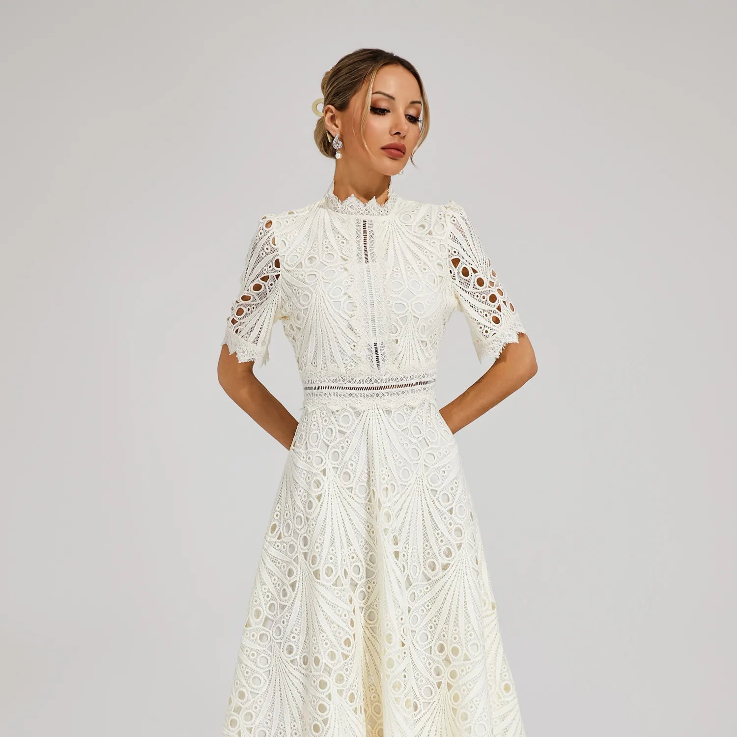 Lexi | Elegant Lace Midi Dress for Women
