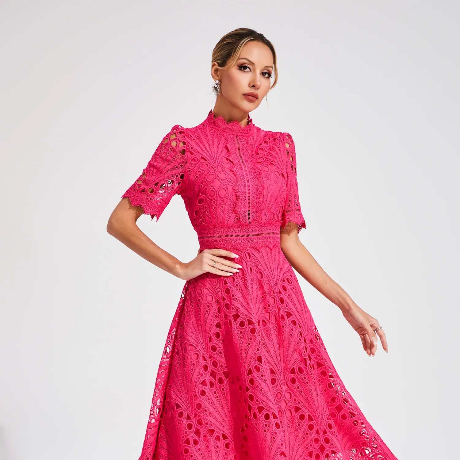 Lexi | Elegant Lace Midi Dress for Women