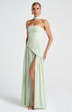 Deborah | Elegant Strapless Dress with High Slit for Women