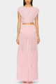 Nalia | Chiffon Maxi Skirt with Elastic Waist and Layers